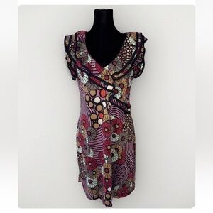 Anthropologie Eva Franco Dress Sz 6 Womens Y2K Ruffles Party Church Made In USA